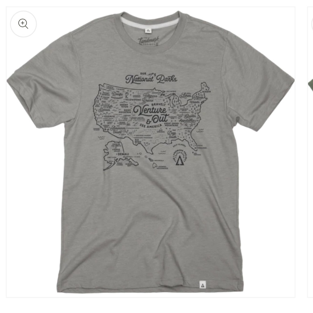 Landmark project NPS Map Unisex Short Sleeve Tee grey National Parks